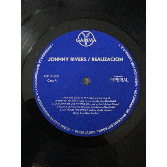 Johnny Rivers Realización 1968 LP Gamma GX 01-300 Import Mexico VG+ - Picture 4 of 8